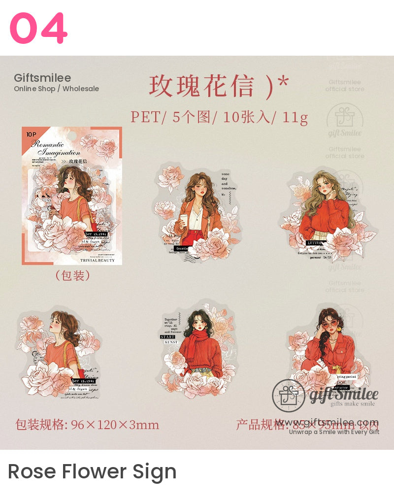 Fashion Girl Floral Stickers | KS-SA-4089