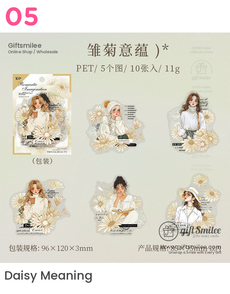 Fashion Girl Floral Stickers | KS-SA-4089