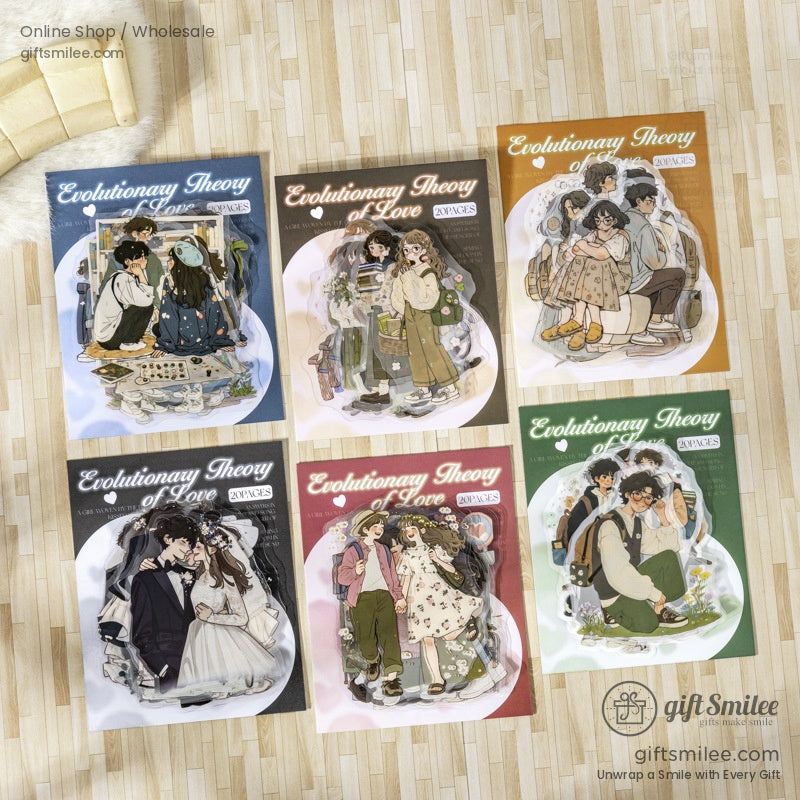 Full set of Evolutionary Theory of Love romantic couple sticker packs in various themes