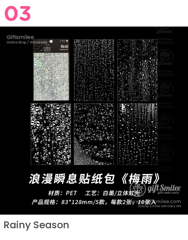Holographic Fireworks Raindrops Sticker Packs | KS-SA-4096