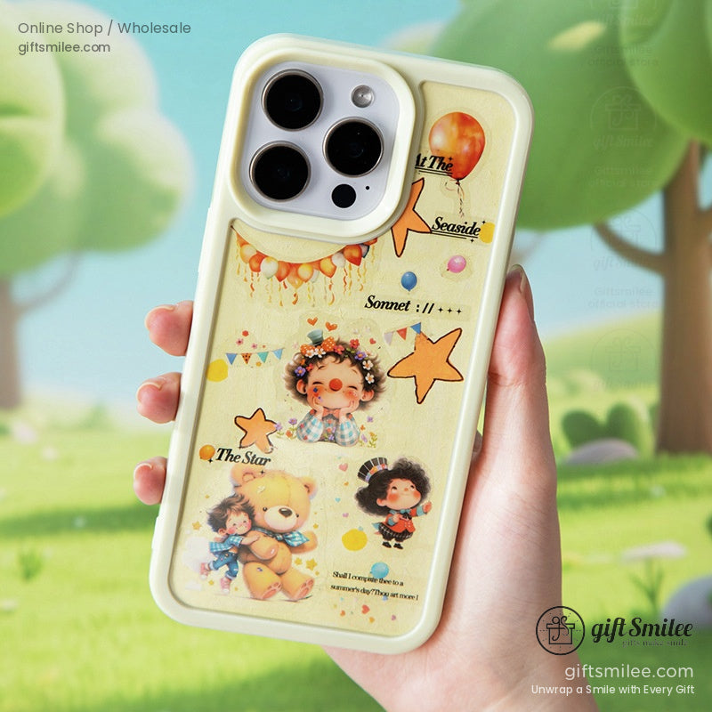 Phone case decorated with Abebe Daydreaming stickers, showcasing their vibrant charm