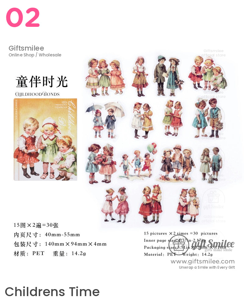 Nostalgic Victorian Illustration Sticker Packs | KS-SA-4104