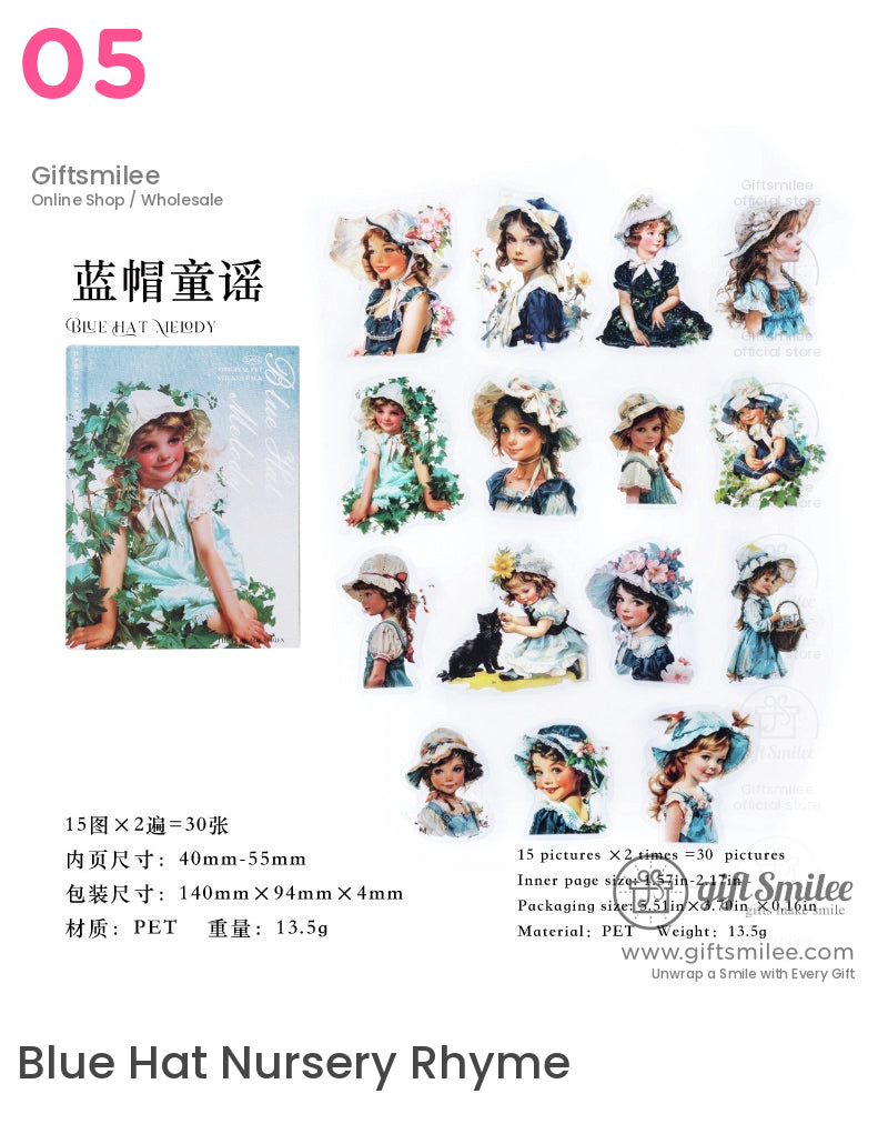 Nostalgic Victorian Illustration Sticker Packs | KS-SA-4104