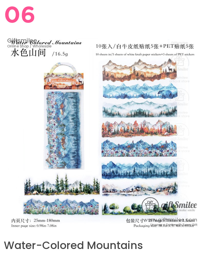 Garden Night Floral Landscape Sticker Packs | KS-SA-4105