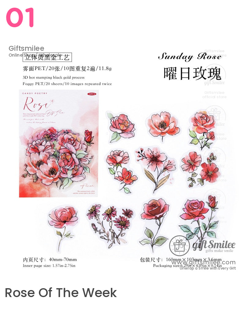 Pet Sticker Watercolor Flowers Pet Sticker Pack | KS-SA-4108