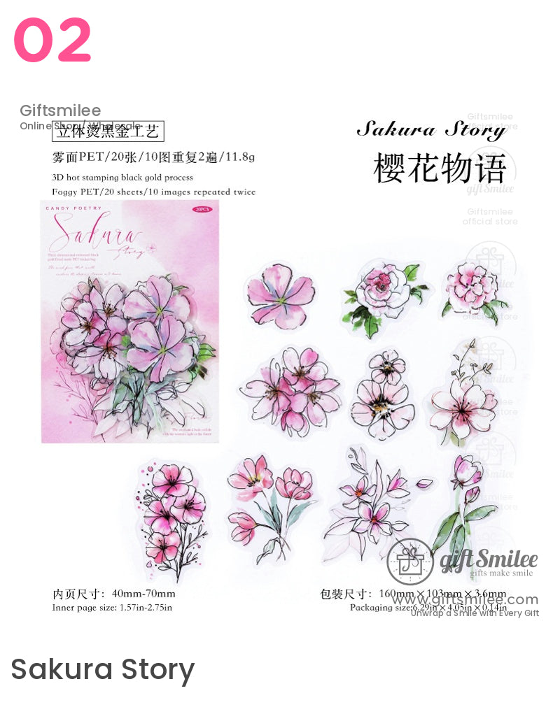 Pet Sticker Watercolor Flowers Pet Sticker Pack | KS-SA-4108