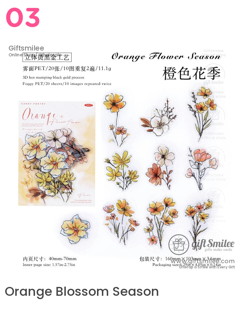 Pet Sticker Watercolor Flowers Pet Sticker Pack | KS-SA-4108