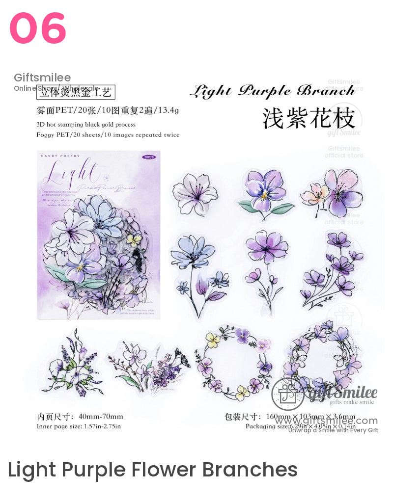 Pet Sticker Watercolor Flowers Pet Sticker Pack | KS-SA-4108