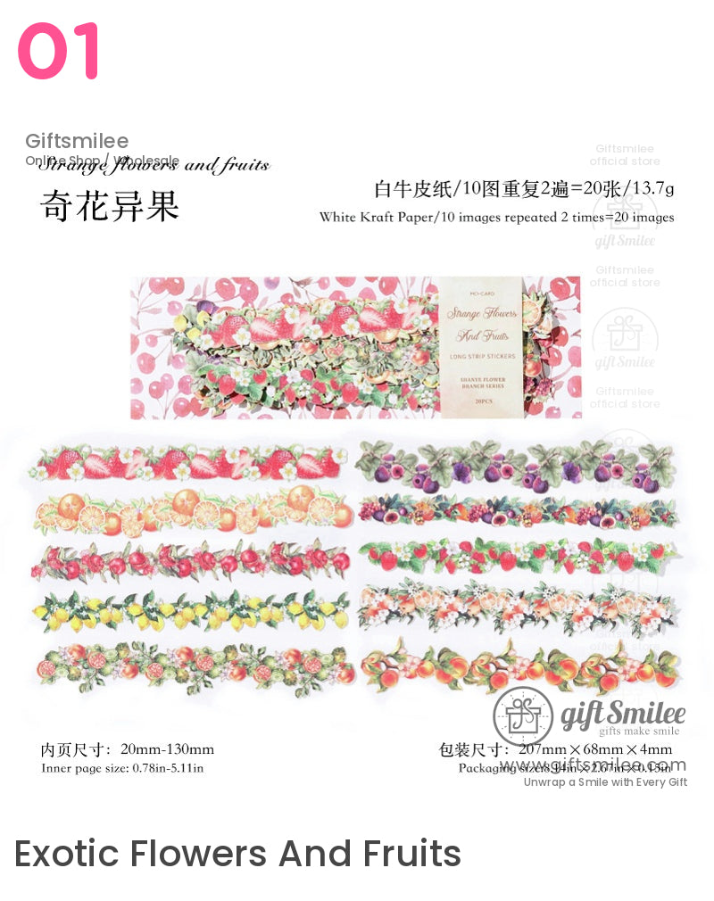 Wildflowers Strip Stickers Scenery Long Hard-Card Strip Stickers | KS-SA-4111