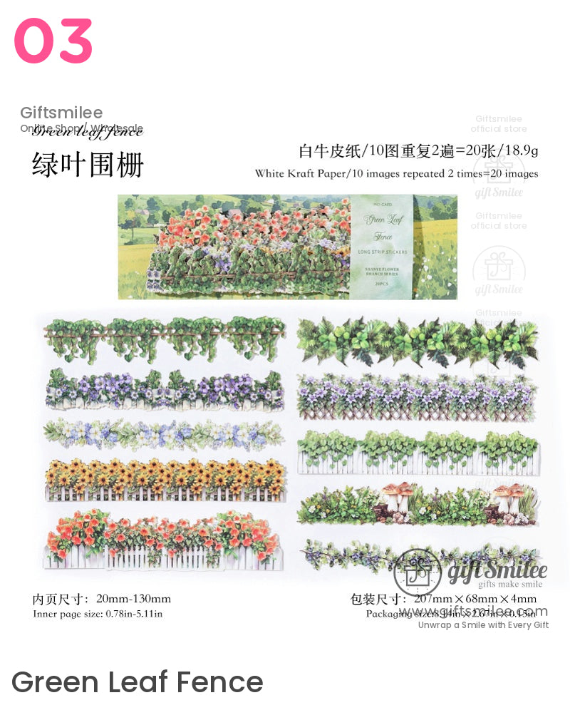 Wildflowers Strip Stickers Scenery Long Hard-Card Strip Stickers | KS-SA-4111