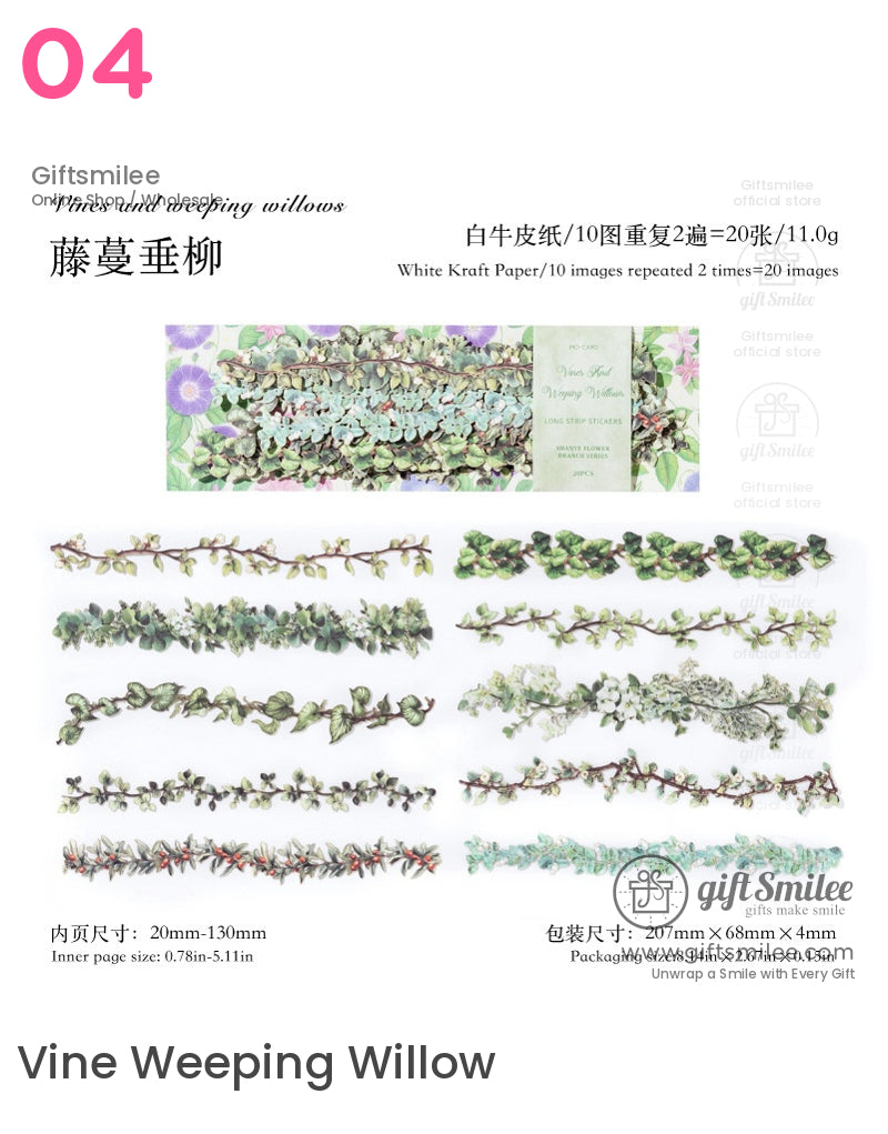 Wildflowers Strip Stickers Scenery Long Hard-Card Strip Stickers | KS-SA-4111