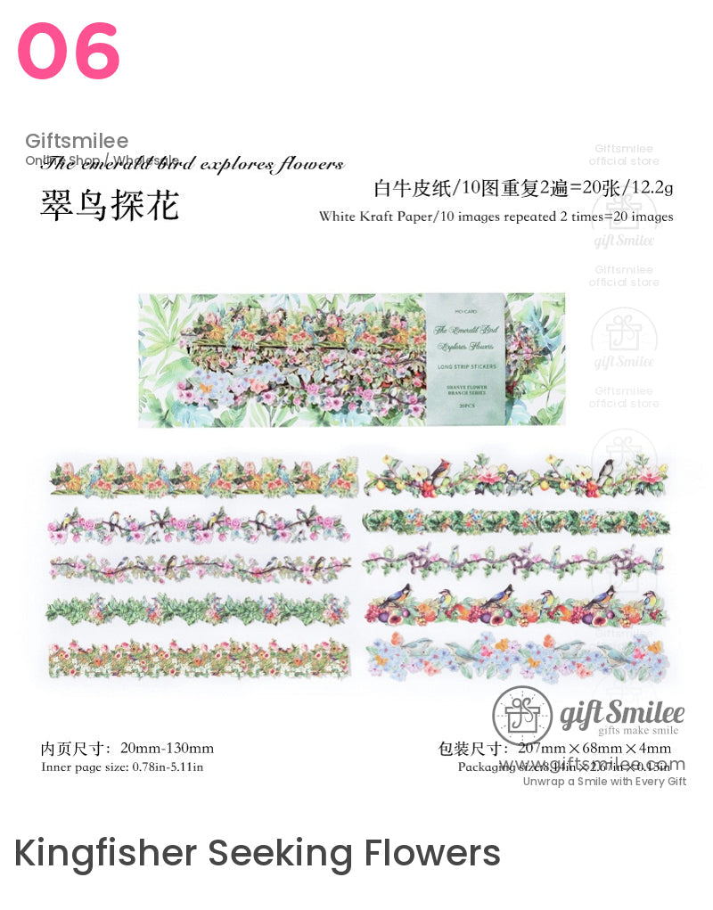 Wildflowers Strip Stickers Scenery Long Hard-Card Strip Stickers | KS-SA-4111