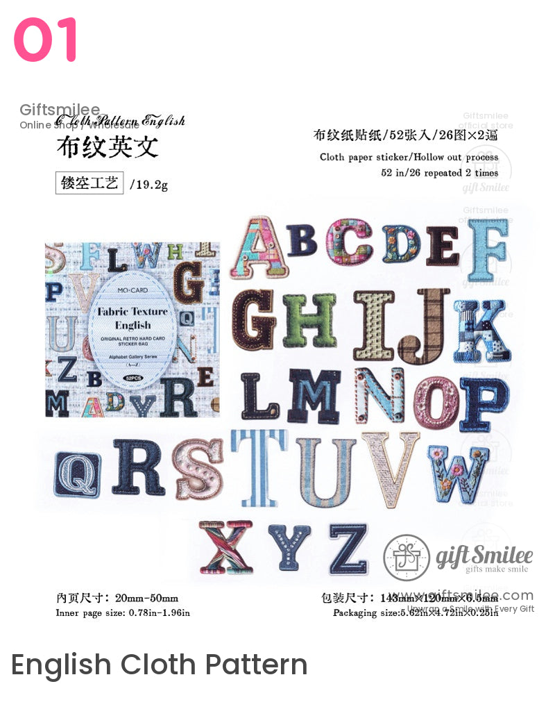 Alphabet Letters Collage Hard Card Sticker Pack | KS-SA-4113