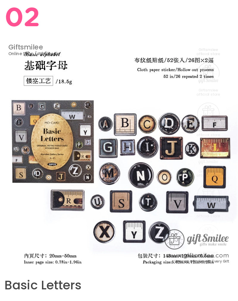 Alphabet Letters Collage Hard Card Sticker Pack | KS-SA-4113