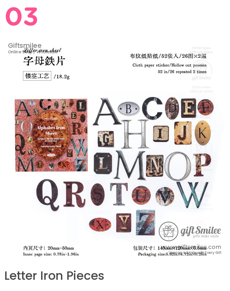 Alphabet Letters Collage Hard Card Sticker Pack | KS-SA-4113