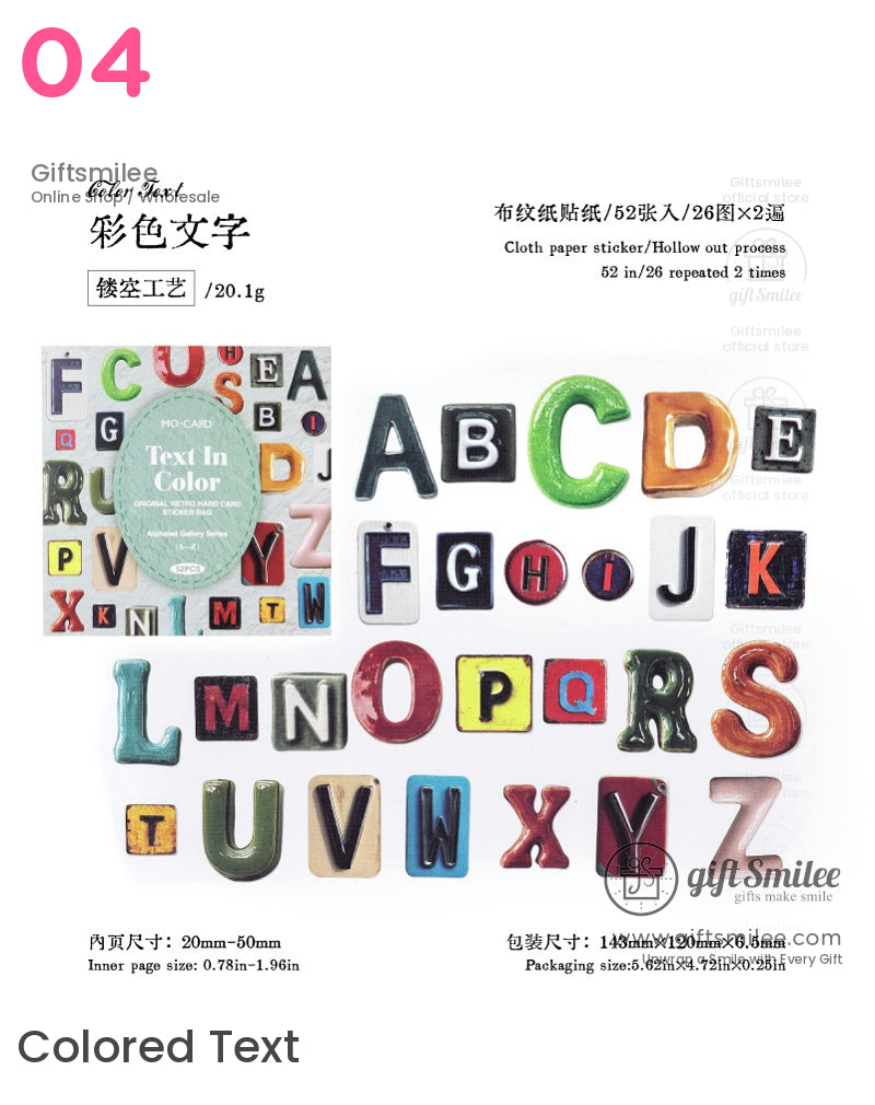 Alphabet Letters Collage Hard Card Sticker Pack | KS-SA-4113