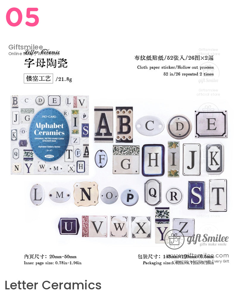 Alphabet Letters Collage Hard Card Sticker Pack | KS-SA-4113