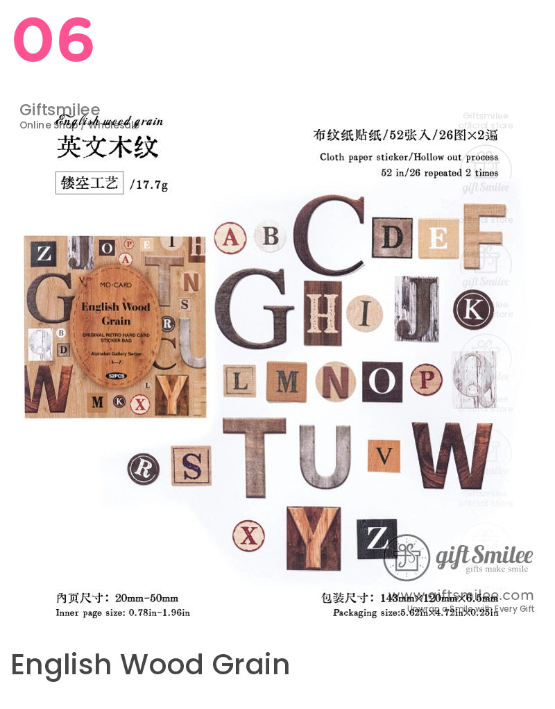 Alphabet Letters Collage Hard Card Sticker Pack | KS-SA-4113
