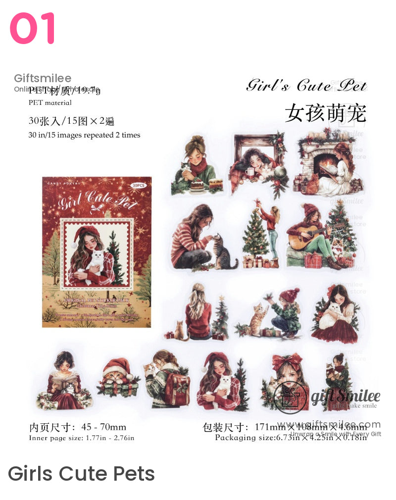 Christmas Scene Pet Sticker Pack | KS-SA-4114