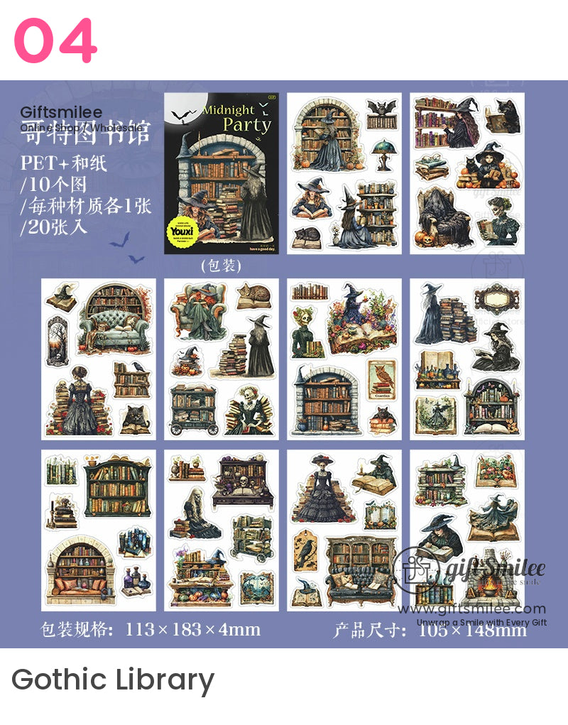 Midnight Party Gothic Dark Sticker Book | KS-SA-4115