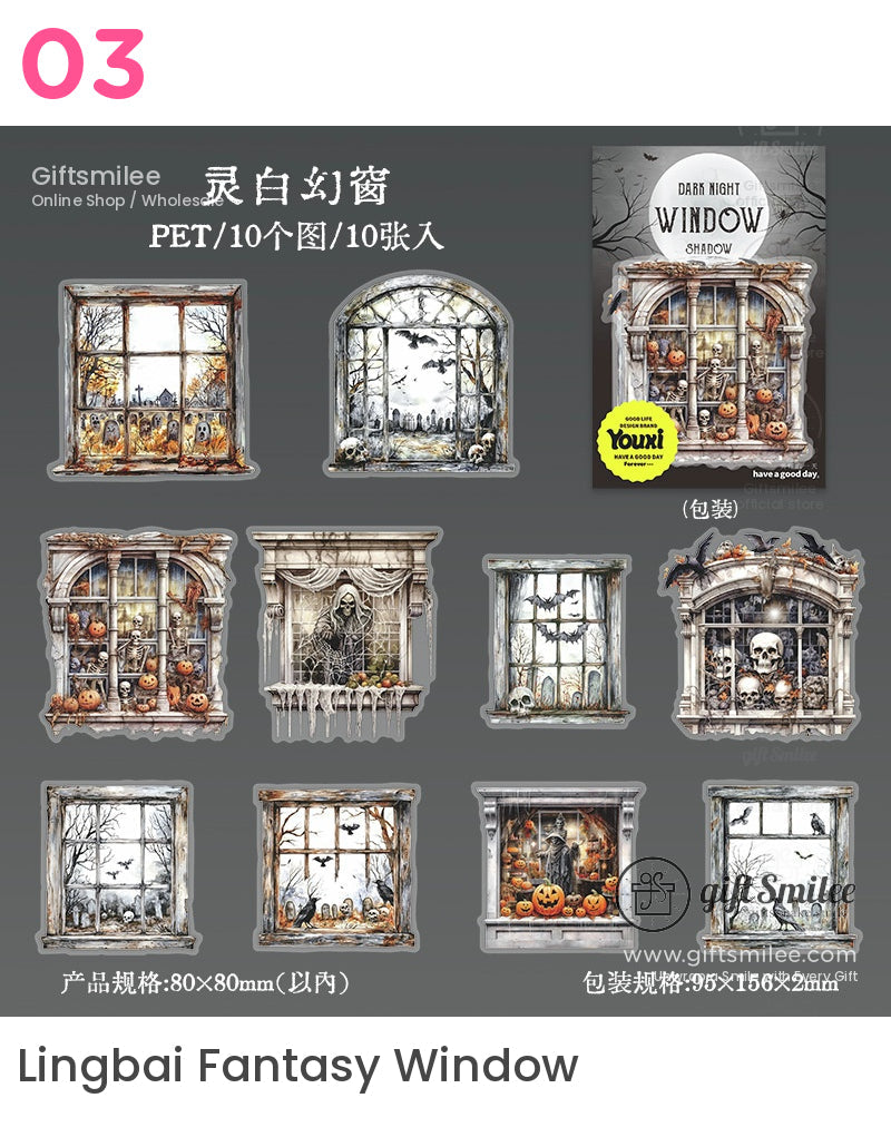 Gothic Windows Layering Dark Gothic Window Pet Stickers | KS-SA-4116