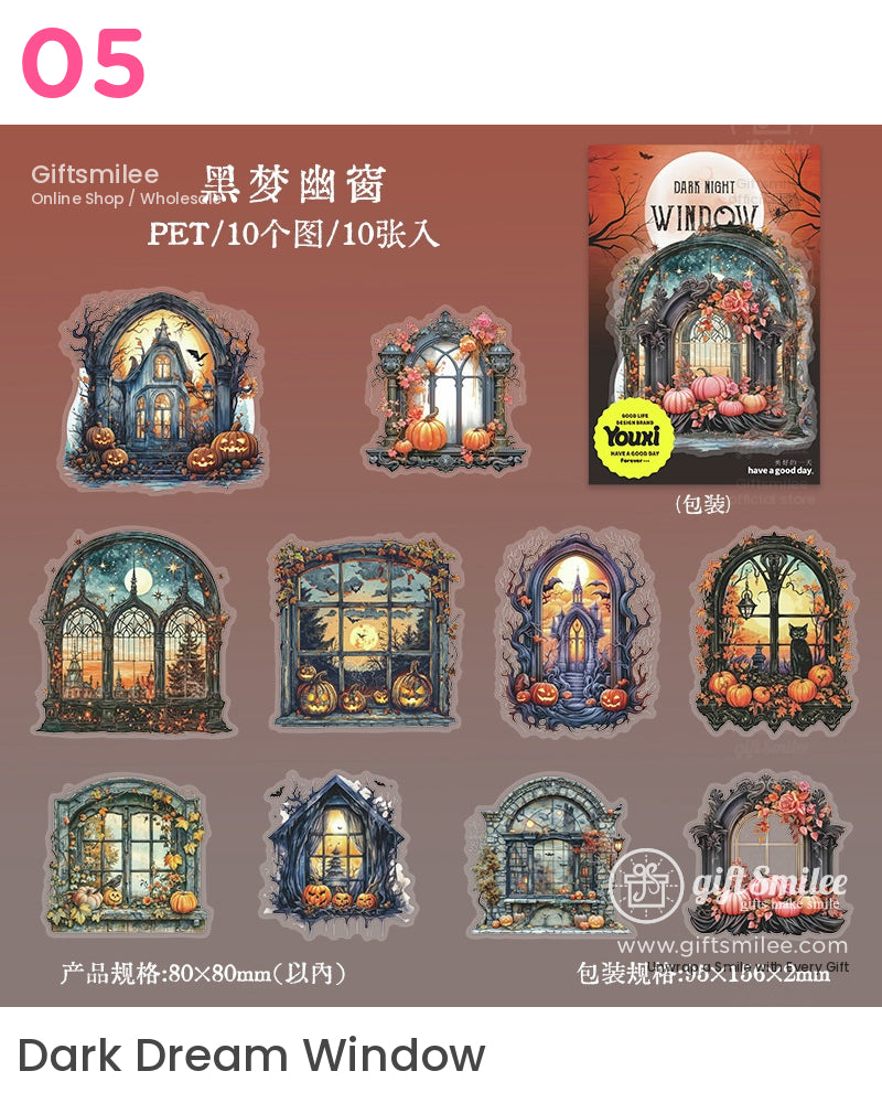 Gothic Windows Layering Dark Gothic Window Pet Stickers | KS-SA-4116
