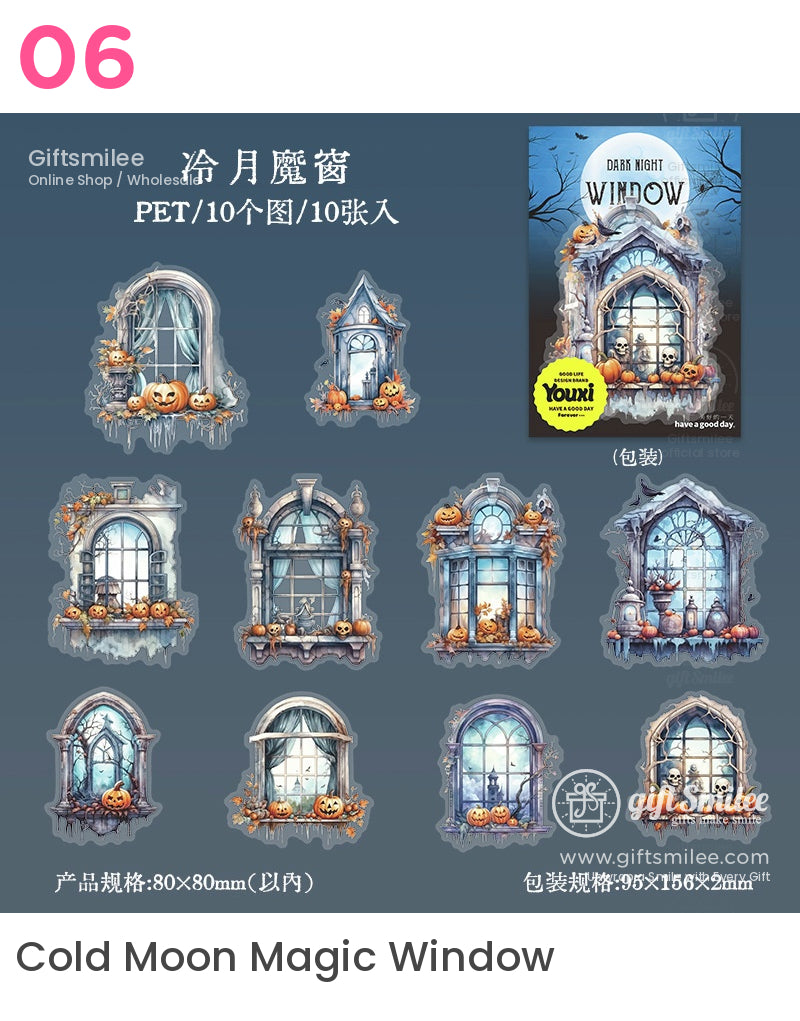 Gothic Windows Layering Dark Gothic Window Pet Stickers | KS-SA-4116