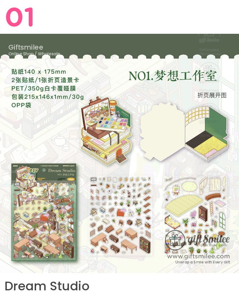 My World 3D House Stickers | KS-SA-4126