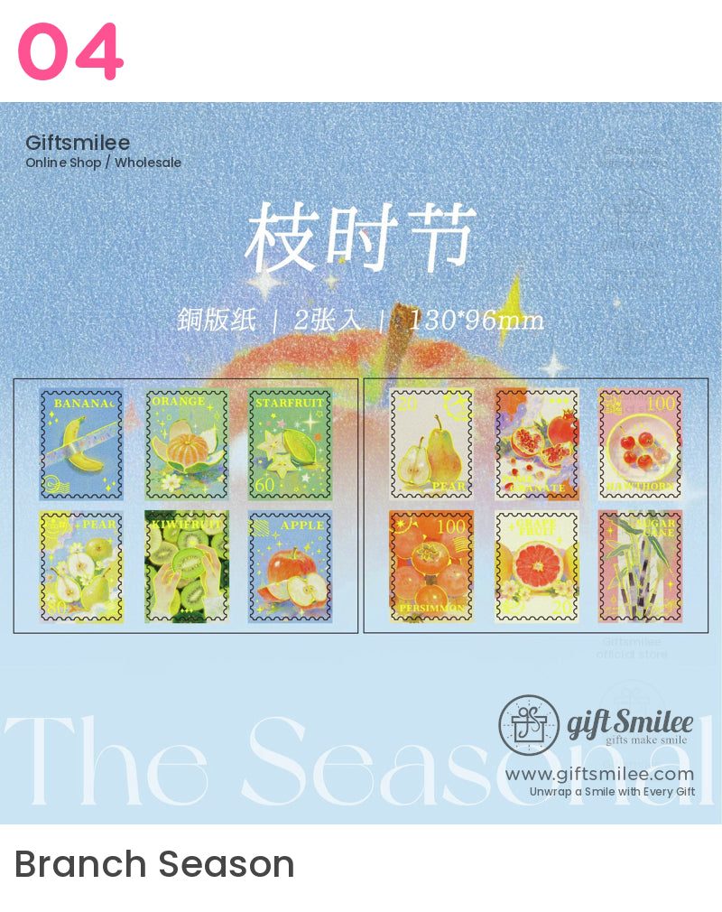 Ancient Fruits In The Sui Shi Ji Stickers | KS-SA-4153