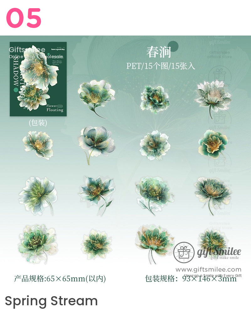 Floating Flowers And Paintings Stickers | KS-SA-4185