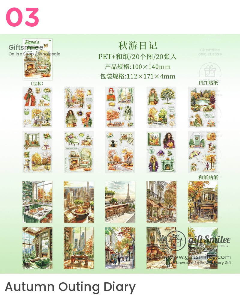 Autumn In Paris Sticker Book | KS-SA-4188