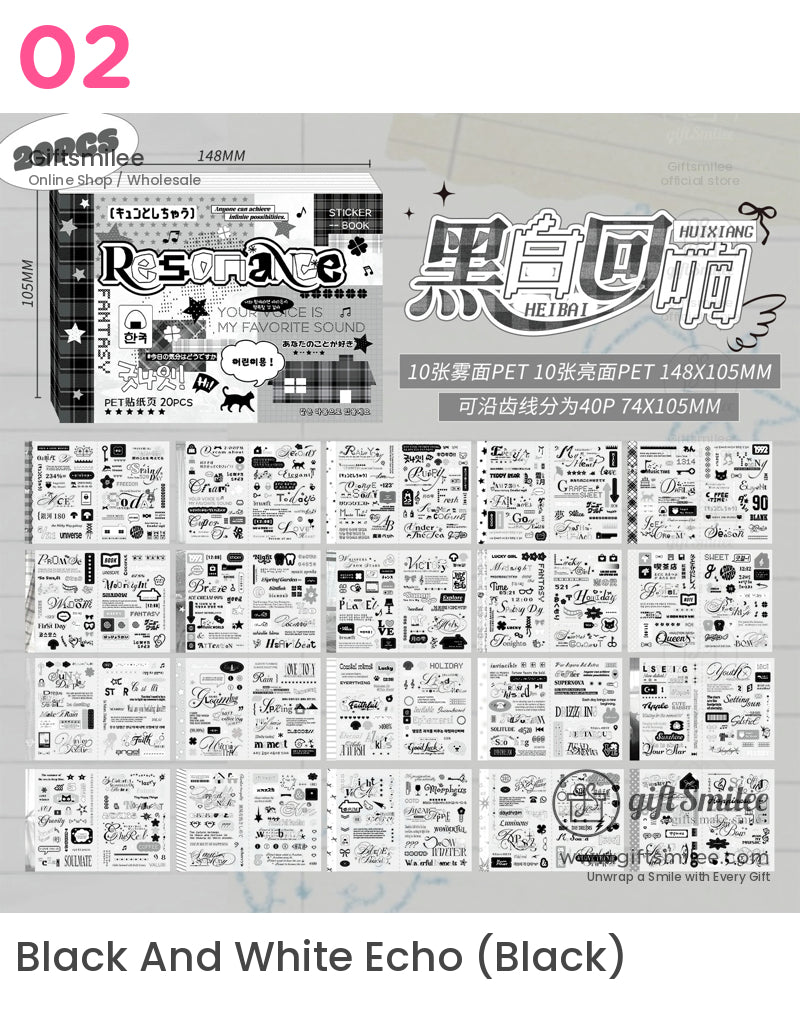 M5 Ins Style English Illustration Sticker Book | KS-SA-4218