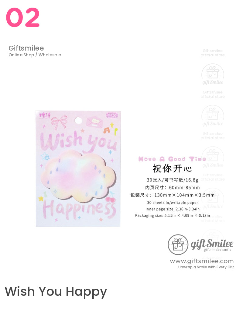 Dreamy Pastel Star Clover Cloud Butterfly Post-It Notes | daily life