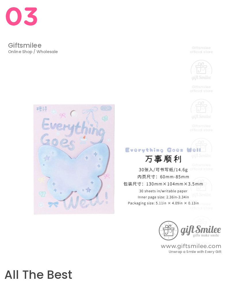 Dreamy Pastel Star Clover Cloud Butterfly Post-It Notes | daily life