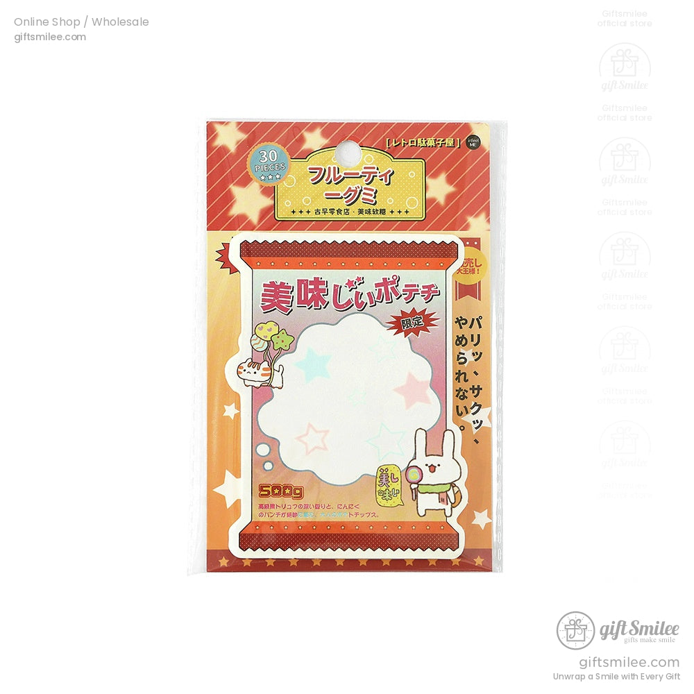 Packaged pudding-themed sticky notes, ready for gifting or personal use