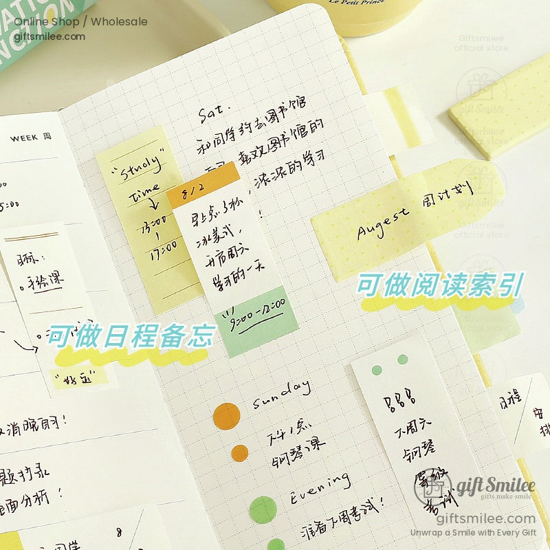A planner filled with pastel sticky notes, demonstrating their use for scheduling and organization