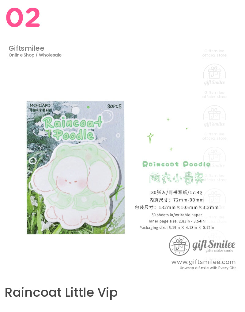 Raincoat Cute Paws Set Sticky Notes | KS-SN-028
