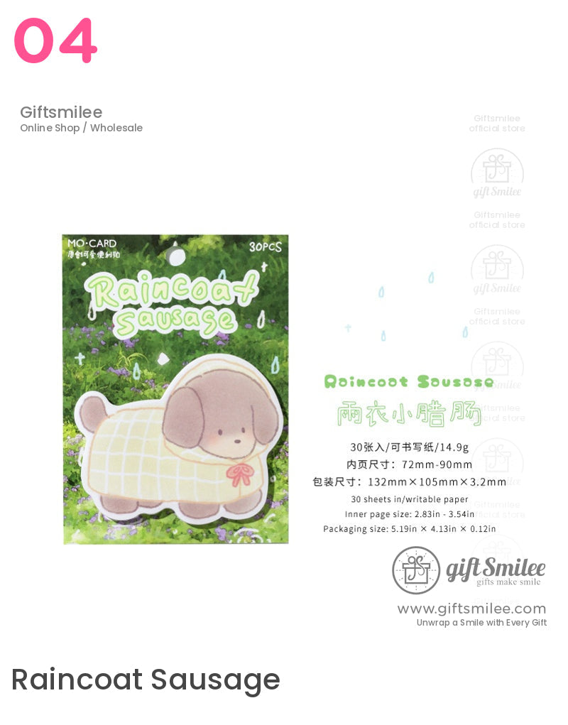 Raincoat Cute Paws Set Sticky Notes | KS-SN-028