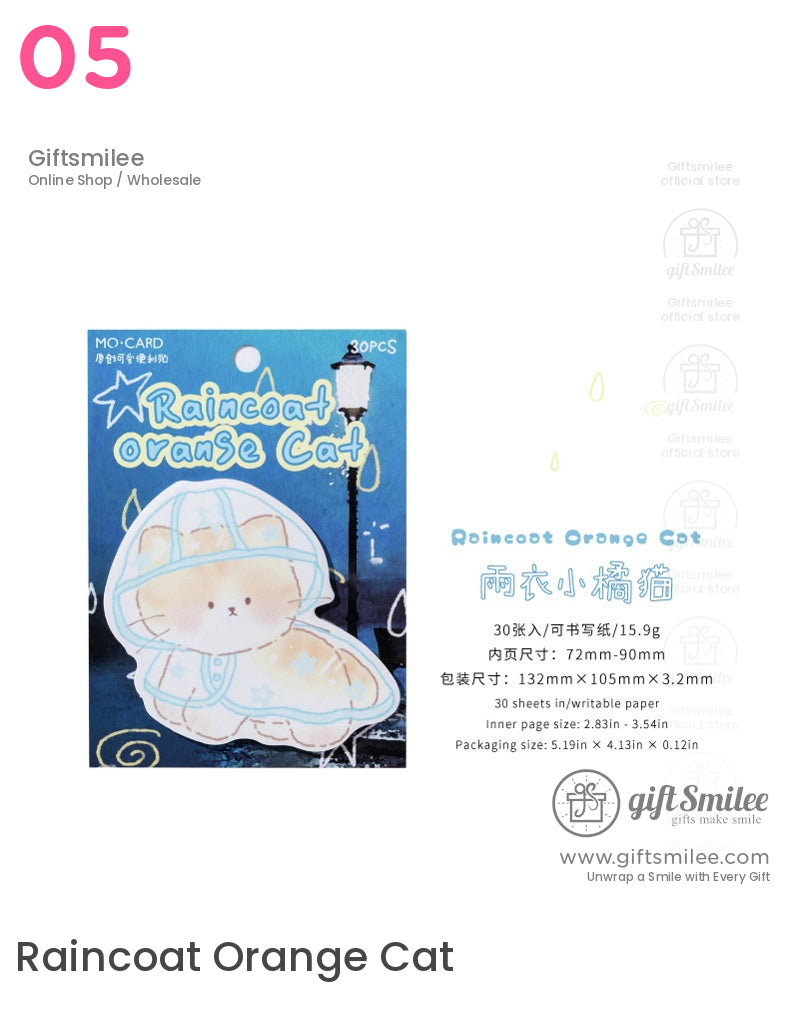Raincoat Cute Paws Set Sticky Notes | KS-SN-028