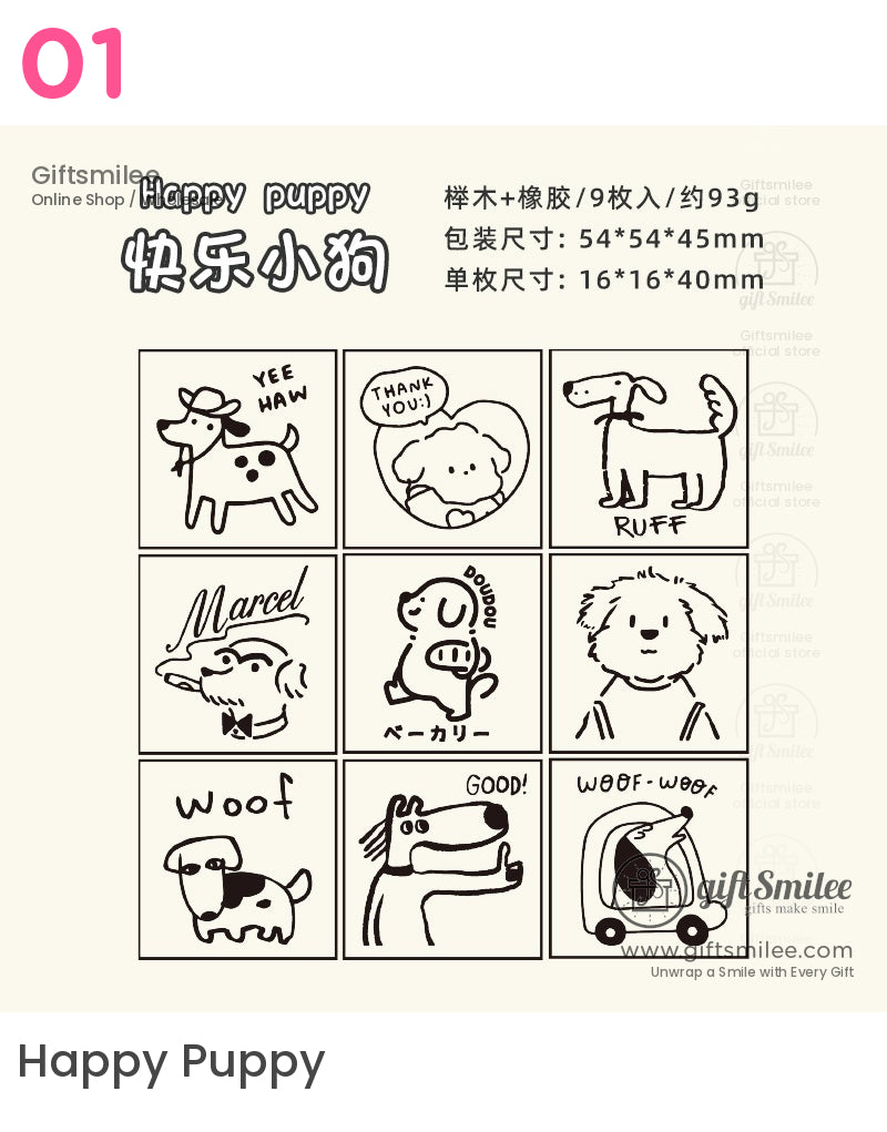 Adorable Cartoon Wooden Rubber Stamps | KS-WS-331
