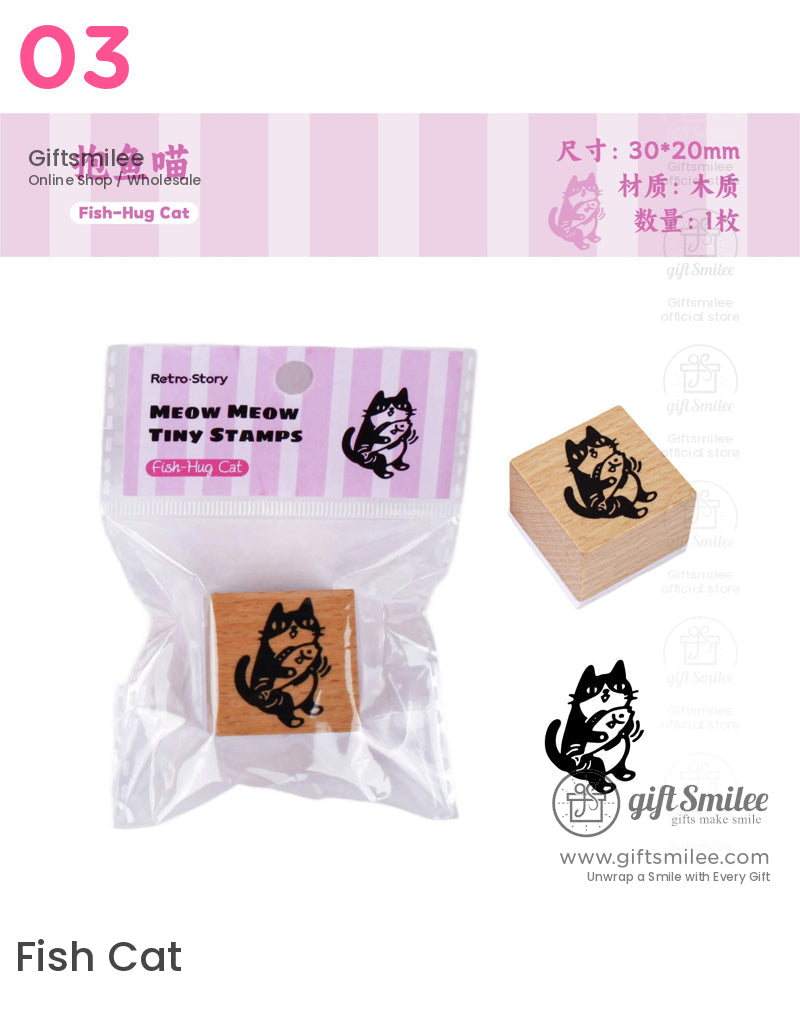 Retro Cat Rubber Stamps | KS-WS-332