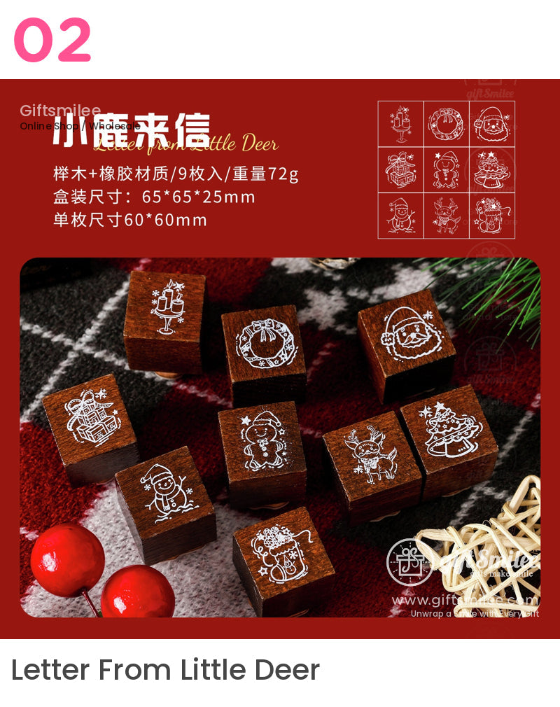 Christmas Deer Letter Christmas Eve Wooden Stamps | KS-WS-335